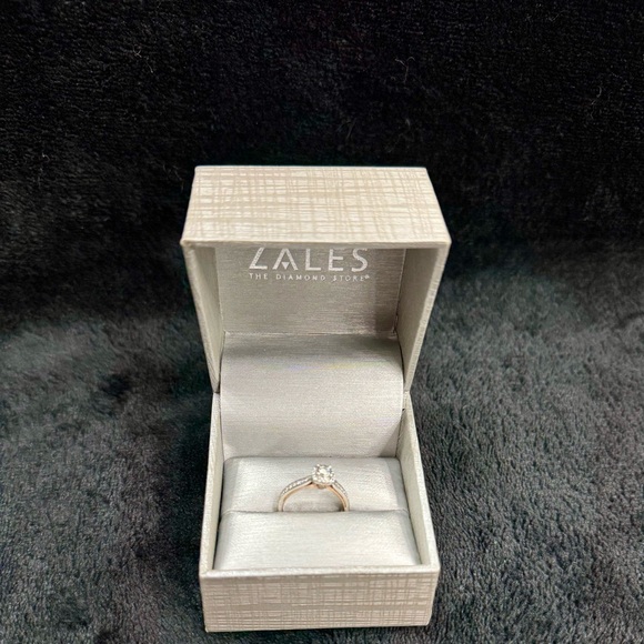 Zales Diamond Cushion Frame Engagement Ring in 10K Two-Tone Gold Size 6.5 - Picture 7 of 17